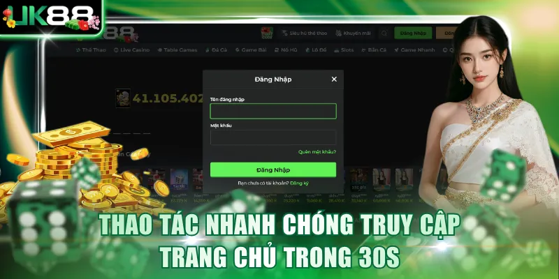 Thao tác nhanh chóng truy cập trang chủ trong 30s